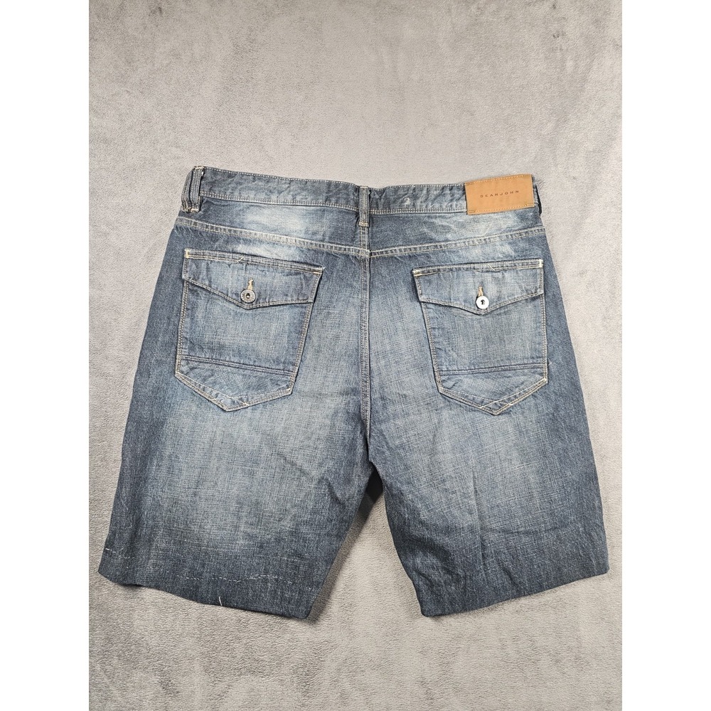 Sean John Relaxed Hamilton Denim Shorts Mens 38 Blue 100%‎ Cotton Classic Fit - Picture 6 of 10